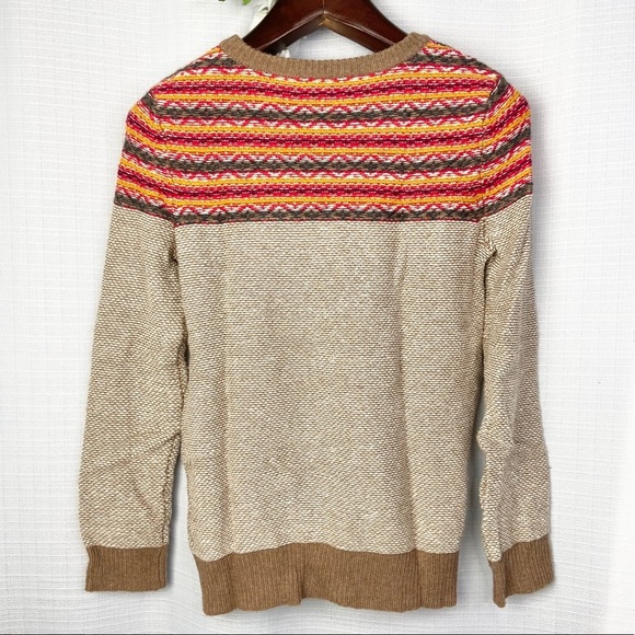 Madewell•Wallace•tan brown Wool Rabbit blend ‘Whistler’ fairisle Sweater XS - Picture 5 of 7